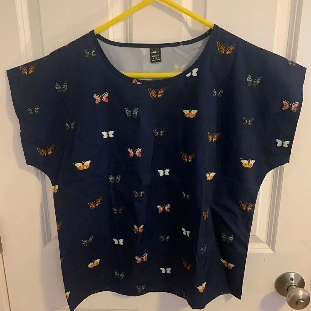 Shein medium butterfly short sleeve shirt